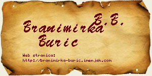 Branimirka Burić vizit kartica